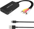 HDMI to RCA Converter, HDMI to AV 3RCA CVBs Composite Video Audio Converter Adapter Supports PAL/NTSC for TV Stick, Roku, Android TV Box, DVD ect,...