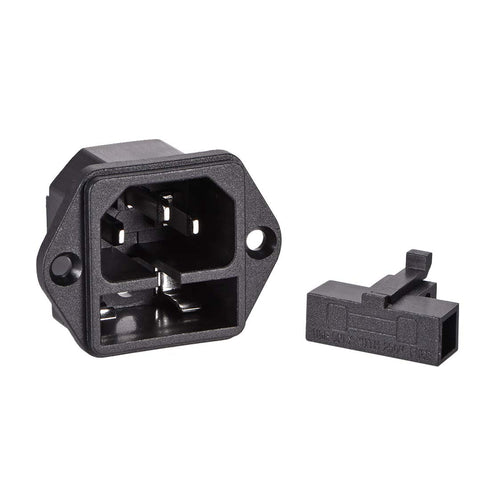 uxcell C14 Panel Mount Plug Adapter AC 250V 10A 3 Pins IEC Inlet Module Plug Power Socket Straight Pack of 5...