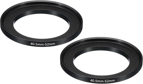 PATIKIL 40.5mm-52mm Metal Step Up Ring, 2 Pack Camera Lens Filter Adapter Ring Aluminum Filter Adapter Ring for Camera Lenses Hood, Black...