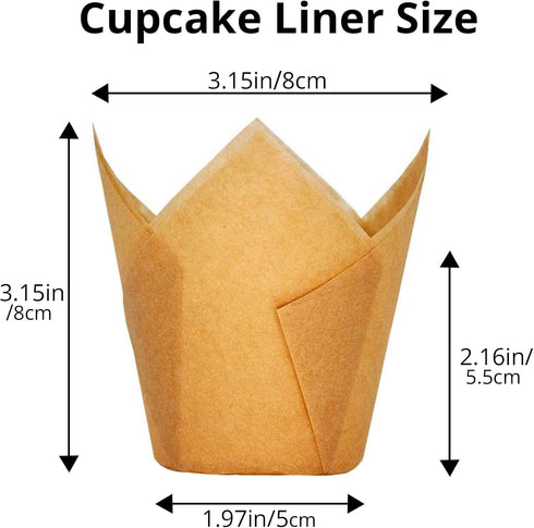 200PCS Cupcake Liners, Disposable Natural Unbleached Parchment Paper Muffin Liners for Baking Cup, Christmas, Party, Birthday...