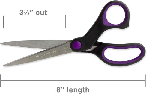 Hygloss-Armada Art Velvet Touch Scissors - Great for Arts and Crafts - Pointed Tip Blades - Reusable Vinyl Bag for Safe Storage - 8 Inches - Black...