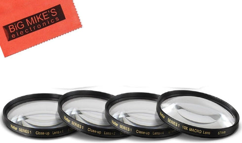 67mm Close-Up Filter Set (+1, 2, 4 and +10 Diopters) Magnification Kit for Nikon CoolPix P900, P950 Digital Camera...