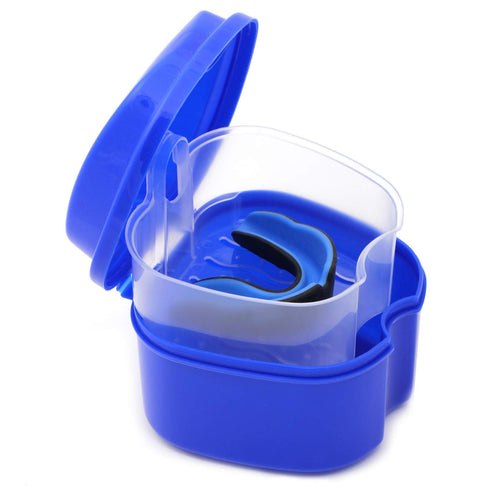Denture Case, Denture Cup with Strainer, Coolrunner Denture Bath Box False Teeth Storage Box with Basket Net Container Holder for Travel, Retainer...