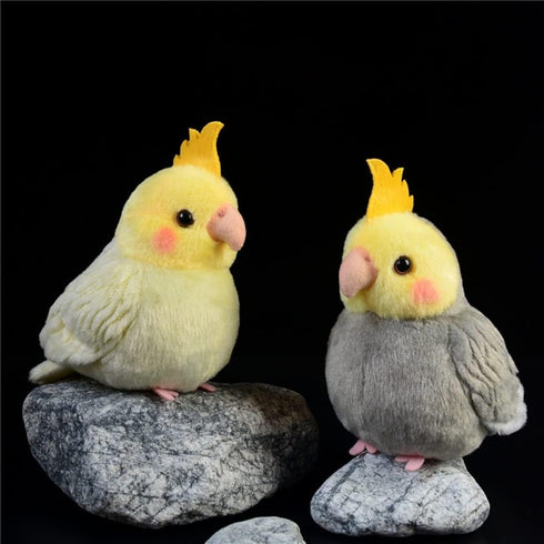 Nohito Realistic Yellow Cockatiel Parrot Bird Plush Toy Stuffed Animal Simulation Fake Bird Cockatoo Stuffed Animals Cute Little Bird Plushie Doll...