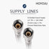 Braided Faucet Connector Supply Hose 1/2"-14NPSM Brass Nut X 3/8 Female Fitting Stainless Steel Lead-Free 20-Inch Long x 2 Pack...