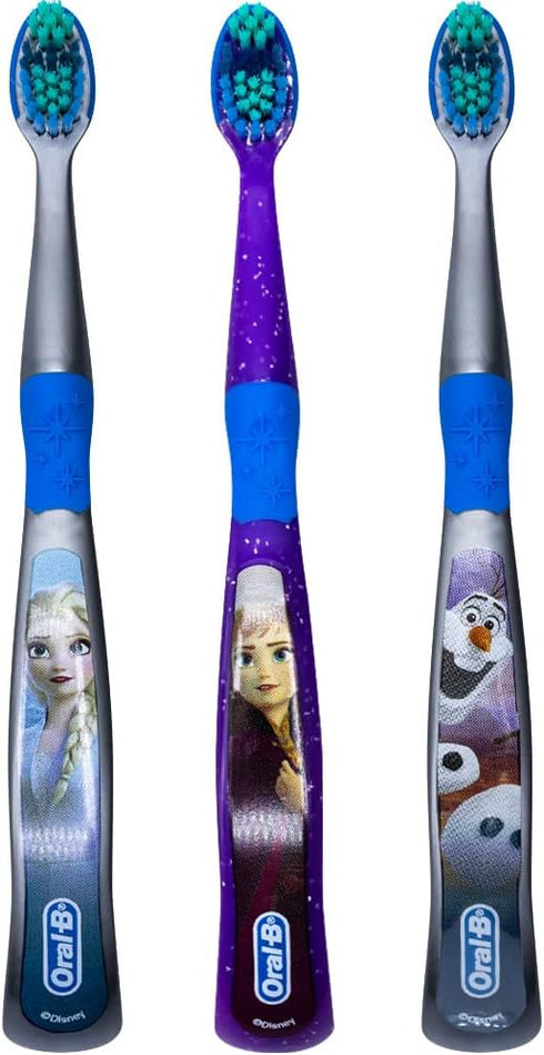 Oral-B Disney Frozen Toothbrush, 3+ YRS, Extra Soft (Characters Vary) - Pack of 3...