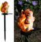 Squirrel Garden Decor Solar Lights Outdoor Stakes Decorative Statue Patio Yard Lawn Porch Housewarming Cute Animal Figurines Ornaments Pathway Res...