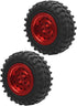 55mm/2.2in 1/10 Scale Rubber Tires & Wheel Rims AntiSkid Fit for D12 Model Parts (Red R)...