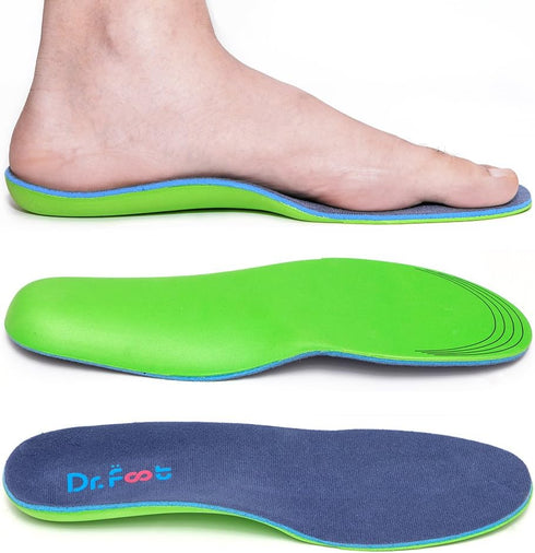 Dr. Foot's Plantar Fasciitis Insoles - Arch Support Shoe Inserts for Flat Feet, Foot & Heel Pain and Over-Pronation, Diabetic Anti-Sweat Foam for ...