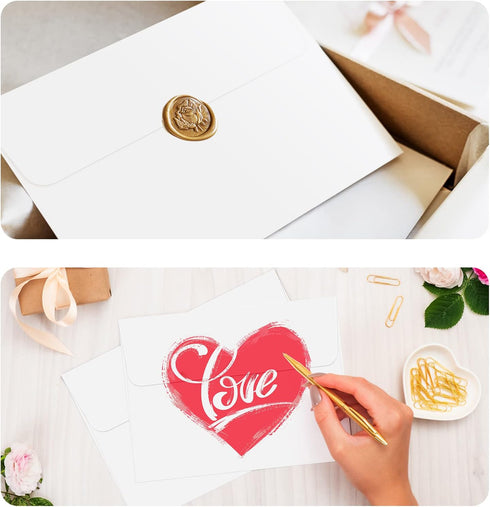 ACSTEP 50PACK 5 X 7 Envelopes, White A7 Envelopes Self Seal for Weddings, Invitations, Photos, Postcards, Greeting Cards Mailing,Baby Shower, Grad...