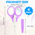 4Pcs Tiny Scissors, Stainless Steel Small Classroom Scissors With Protective Cover Crafting Scissors Suitable for Office Home and School...