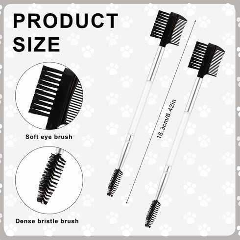 2pcs Double-Headed Dog Eye Comb, Soft Bristles Dog Eye Flea Cleaning Brush, Dog Eye Booger Tear Stain Gunk Remover Pet Facial Comb for Puppy Cat G...