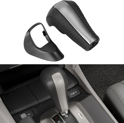 Gear Shifter Knob for Honda Accord 2008-2012 Gear Shift Knob Leather Car Stick Lever Handle Automatic Stick Shifter Head Transmission Gear Shift L...