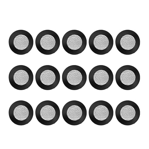 15 PCS Screen Hose Washer Filter Pressure Shower Head Washer Gasket Stainless Steel Seal O Ring Hose Net Shower Head Washer with 40 Mesh for 1/2 I...