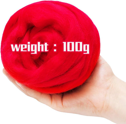 3.53oz Wool Roving Yarn, Wool Felting Supplies, Pure Wools, Chunky Yarn, Spinning Wool Roving for Needle Felting Wet Felting DIY Hand Spinning (re...