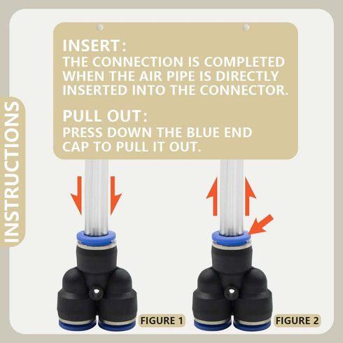 10 Pcs 6mm 3 Way Y Splitter Push in Connect Pneumatic Fitting,3 Way Plastic Quick Release PY Air Line Adapter...