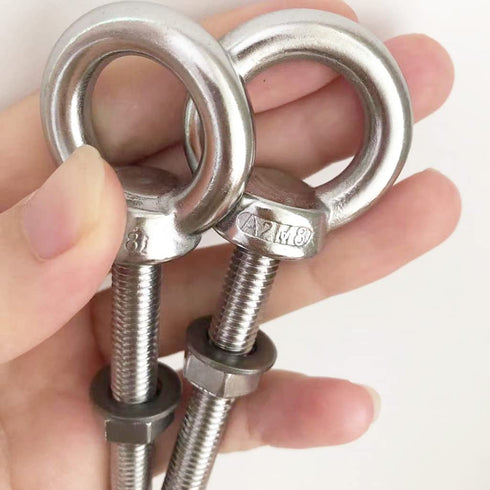M8 Shoulder Eye Bolt, 4pack Stainless Steel Eye Bolts 5/16" Heavy Duty Screw Bolt Accessories Include Nuts and Washer(Thread Length 50mm)...