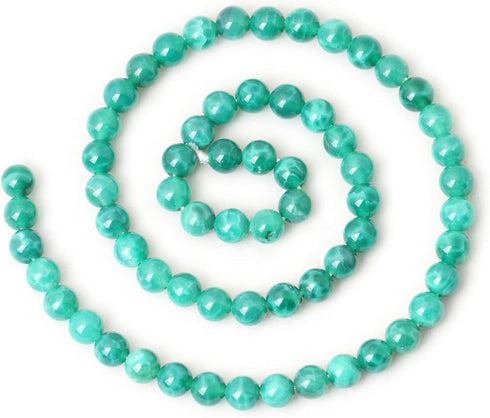 60PCS 6mm Natural Peacock Vein Agate Gemstone Round Loose Beads for Jewelry Making Jewelry Design1 Strand 15"...