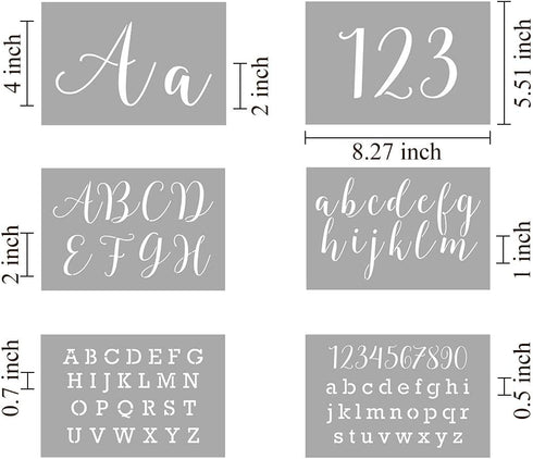 Letter Stencils for Painting on Wood - 42 Pack Large Alphabet Stencil Templates with Numbers and Signs, Reusable Letters and Numbers Stencils in 2...