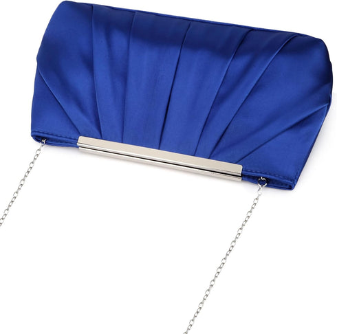 Elegant Evening Clutch Pleated Satin Bridal Purse Party Prom Banquet Handbag Shoulder Bag...