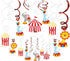 30Ct Carnival Hanging Swirl Decorations, Circus Animals Party Supplies, Circo Birthday Favors for Kids, Baby Shower Ceiling Streamers, 1st, First ...