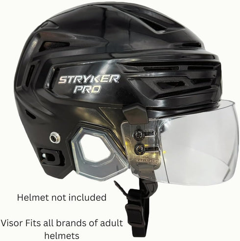 TronX S30 Straight-Cut Hockey Helmet Clear Visor (Anti-Scratch/Anti-Fog) CE Certified...