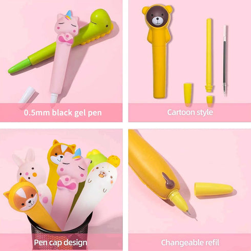 10-PCS - Cute Pens For Kids,Fun Pens,Squishy pens,Kid School Supplies,Anxiety Relief Squishies Writing Pen, Gift For Every Child Especially In Sch...