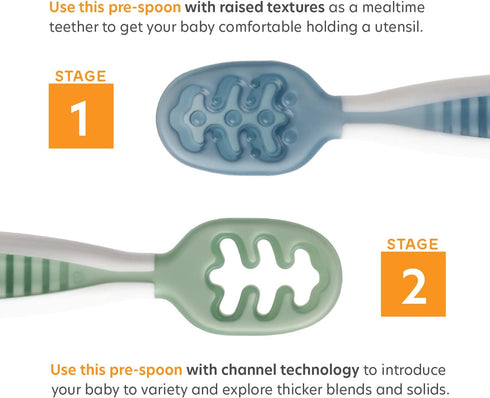 NumNum Suction Bowl + Pre-Spoon GOOtensils Self Feeding Set for Babies & Toddlers | Baby Spoon Set (Stage 1+ 2) | 100% Food Grade Silicone BPA-Fre...