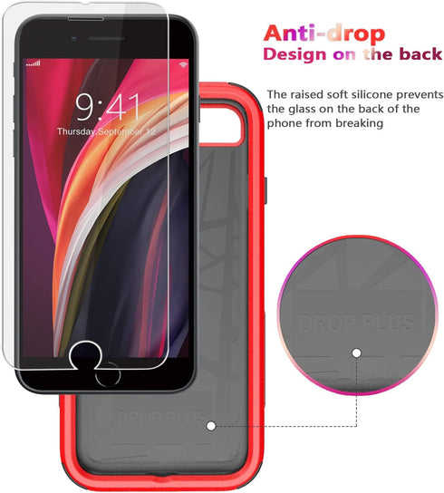 Diverbox Designed for iPhone SE case with Screen Protector Heavy Duty Shockproof Shock-Resistant Cases for Apple iPhone se Phone 2022/2020 Release...