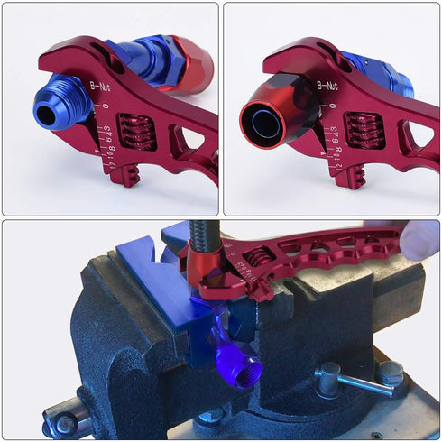 AN Adjustable Wrench Lightweight Aluminum AN3-AN12 Hose Fitting tool spanner(Red)...