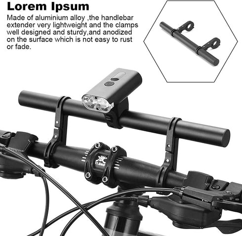 Bicycle Extension Bracket?Aluminum Alloy Bike Double Handlebar Extender for Holding Bicycle Speedometer, Phone Light Mount Holder(Black)...