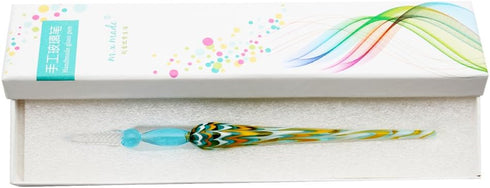 Gullor Vintage Glass Dip Pen - Crystal Blue Signature Pen Gift, Handmade...