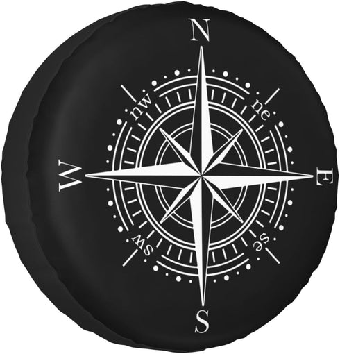 14 Inch Spare Tire Cover Weatherproof Sun Protection Wheel Tire Cover Universal Fit Trailers RV SUV Truck Camper Travel Compass...