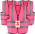 3-Pack Reflective Safety Vest For Women Men - High-Visibility Safety Vest with 2in Reflective Strips for Emergency, Construction, and Safety Use-P...
