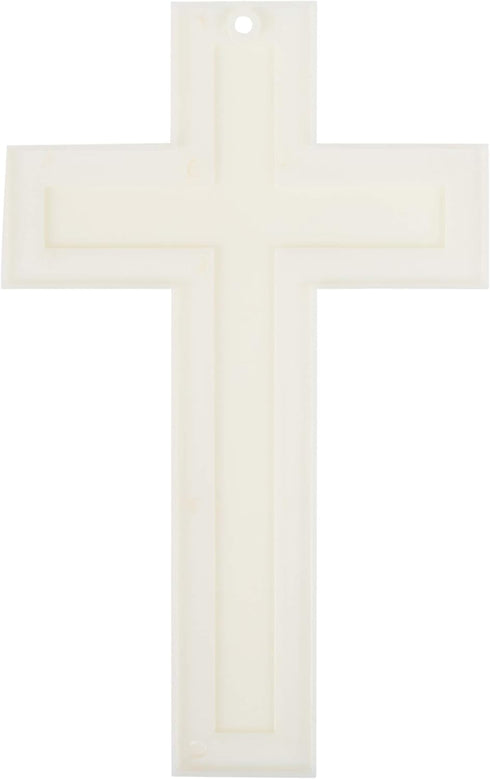 Large Luminous White Cross White 6 x 10 Plastic Glow in the Dark Wall Plaque...