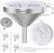 KALAVE Premium Stainless Steel Funnel, 5 Inch Food Grade Kitchen Funnels with 200 Mesh Food Filter Strainer for Filling Bottles, Oils, Juice, Wine...