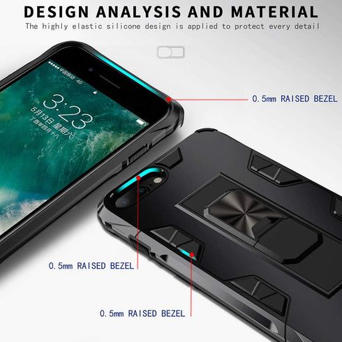 iPhone 8 Plus Case 7 Plus 6 Plus Case with Screen Protector Military Grade Built-in Kickstand Case Holster Armor Heavy Duty Shockproof Cover Prote...