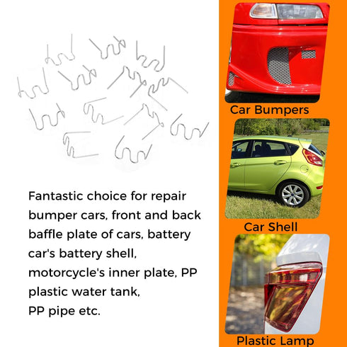 Mtsooning 1000 PCS Car Bumper Repair Pre Cut Wave Staples, Welding Rods Hot Staple Machine Plastic for Repair Auto Dashboards Lamp Holders Rings D...