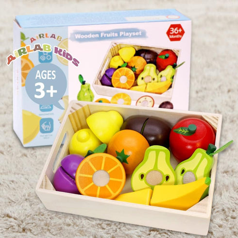 Wooden Play Food for Kids Kitchen Cutting Fruits Toys for Toddlers Pretend Vegetables Gift for Boys Girls Educational Toys...