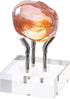 Hipiwe Acrylic Display Stand, Three Metal Peg Display Easel Small Acrylic Base for Sphere Crystal Ball Mineral Geodes Rock Agate Small Collectible...