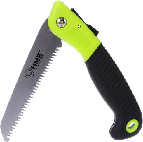 HME Mini Folding Hand Pocket Saw with 5" Carbon Steel Blade for Hunting, Camping, Backpacking, Pruning...