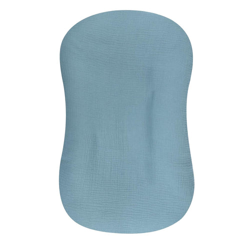 Muslin Baby Lounger Cover Soft Organic Cotton Slipcover Fits Newborn Lounger for Baby Boys and Girls (Blue)...