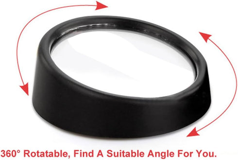 Xotic Tech Blind Spot Mirror, 1.5'' Black Round HD Glass Convex Rear View Mirror, 360° Rotate Wide Angle, Universal for Car SUVs Truck Motorcycle(...