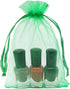 HRX Package 100pcs Organza Drawstring Bags Green, 4 x 6 inch Candy Mesh Gift Bags Jewelry Pouches Small Christmas Sachet...