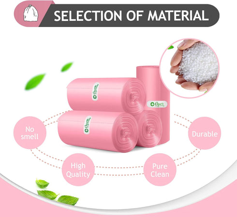 2 Gallon 80 Counts Strong Trash Bags Garbage Bags by Teivio, Bathroom Trash Can Bin Liners, Small Plastic Bags for home office kitchen, Pink...