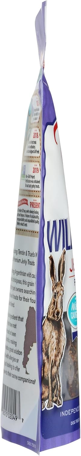 Tender & True Wild Hare Jerky Treat, 4 oz Bag...