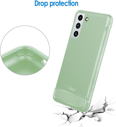 JETech Slim Fit Case for Samsung Galaxy S21 5G 6.2-Inch, Thin Phone Cover with Shock-Absorption and Carbon Fiber Design (Green)...