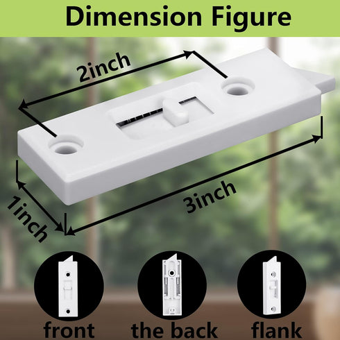 Window Latch Locks Window Parts and Hardware Window Tilt Latch Plastic Construction, Spring Loaded, 2 Inch Hole Center Spacing Sliding Lock Replac...