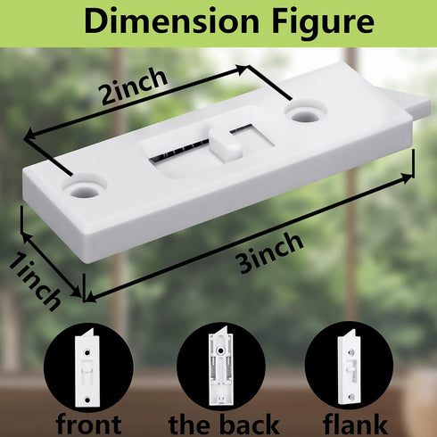 Window Latch Locks Window Parts and Hardware Window Tilt Latch Plastic Construction, Spring Loaded, 2 Inch Hole Center Spacing Sliding Lock Replac...