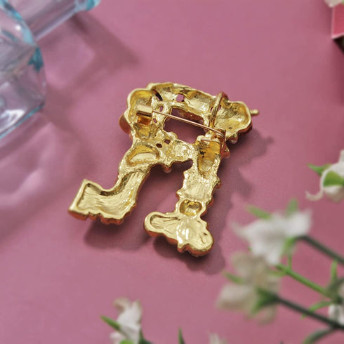 Intial Letter Brooch Pin Created Crystal Pearl Brooches Gold Plated Colorful Letter R Brooch Pins Art Nouveau Jewelry...